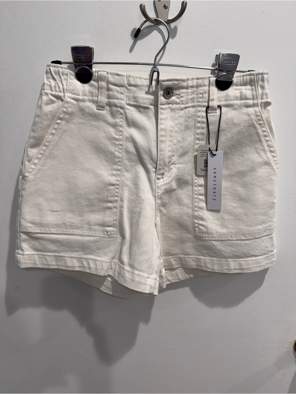 Sanctuary Women's Off-White Utility Jean Shorts